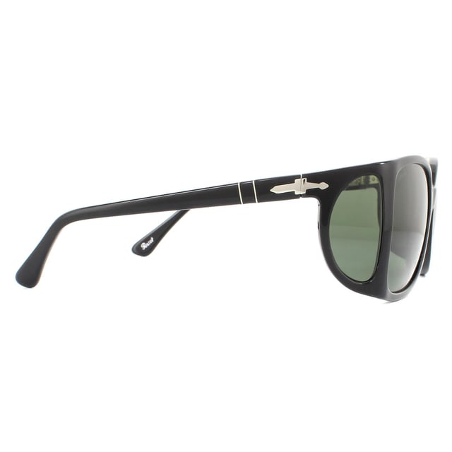 Persol Sunglasses PO0005 95/31 Black Green were once called 'glacier glasses', this design features four lenses that wrap around to provide full protection from the sun at every angle. Meflecto temples and the lightweight frame guarantee comfort and typical Persol styling with the silver arrow ensures brand recognition.