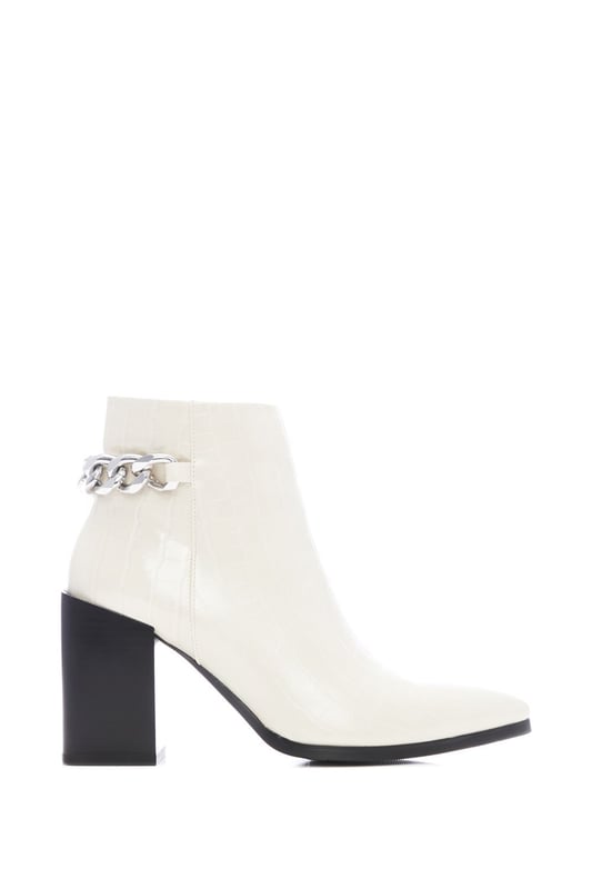 Cream patent hot sale ankle boots