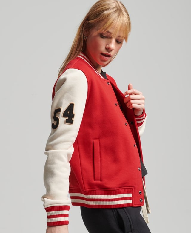 Collegiate bomber jacket on sale