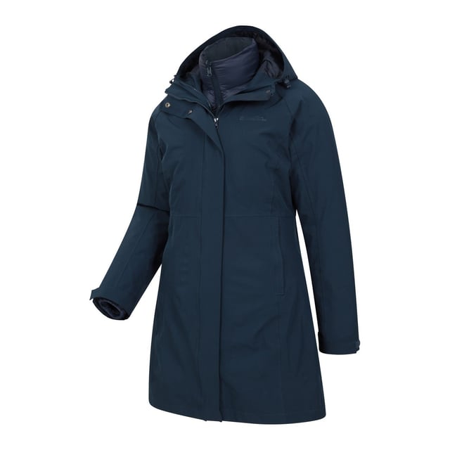 Material: 100% Polyester. Design: Logo, Text. Fabric Technology: Breathable, Waterproof. 3 in 1, Detachable Inner Jacket, Taped Seams. Neckline: Hooded. Cuff: Hook And Loop Strap. Sleeve-Type: Long-Sleeved. Hood Features: Grown On Hood, Toggle Adjuster. Length: Long. Pockets: 2 Side Pockets, Zip. Fastening: Full Zip, Stormflap, Stud. Waterproof Rating: 10000mm. 5000g/m¬≤/24hrs.