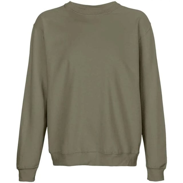 80% Cotton, 20% Recycled Polyester. Fabric: Brushed Back Fleece. Design: Plain. 280gsm. Hem: Ribbed. Neckline: Crew Neck, Ribbed. Drop Shoulder, Taped Neck, Tearaway Label. Sleeve-Type: Long-Sleeved. Cuff: Ribbed. Fastening: Pull Over. Conforms to Safety Standard: REACH. Sustainability: Amfori, BSCI, Fair Wear Approved, Made from Recycled Materials, OEKOTEX, PETA-Approved Vegan. XS: 36 in. S: 38 in. M: 40 in. L: 42 in. XL: 44 in. XXL: 47 in. 3XL: 49 in. 4XL: 52 in. 5XL: 55 in.