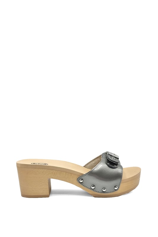 Scholl pescura sale heel wooden sandal