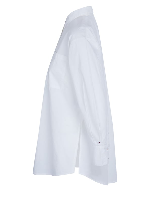100% Baumwolle; Tommy Hilfiger Bluse; Modell: DW0DW05463 113; Hochwertig verarbeitet; Weiche Baumwolle; Kentkragen; Manschetten; Tommy Hilfiger Logo-Details