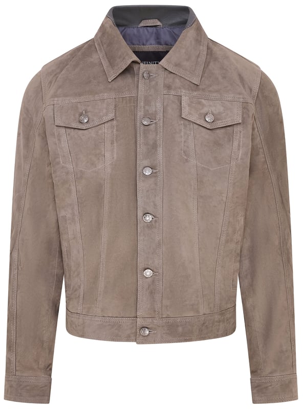 Introducing the epitome of rugged yet refined style, the Goat Suede Leather Denim Jeans Jacket. This unique jacket combines the durability of denim with the luxurious texture of goat suede, resulting in a striking and versatile piece. With a pointed collar and flap pockets on the chest, it exudes a classic and timeless appeal. The jacket also features two additional pockets on the lining for convenient storage options. Available in three captivating colours, it offers a range of options to suit different tastes. Expertly crafted and designed, this jacket effortlessly blends comfort, durability, and fashion-forward style. Whether worn casually or dressed up, the Goat Suede Leather Denim Jeans Jacket is sure to make a statement wherever you go.

• Pointed collar for a classic and versatile look

• Flap pockets on the chest for added style and functionality

• Two pockets on the lining for convenient storage