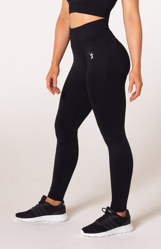 Define Seamless Scrunch Leggings - Black Marl