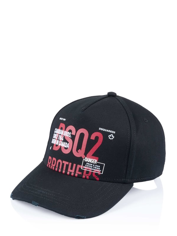 100% algodón; Gorra de hermano Dsquared2;  Modelo: BCM0530-05C00001-2124;  Mano de obra de alta calidad;  Tamaño ajustable;  Sombra curva;  aspecto usado;  Detalles del logotipo de Dsquared2