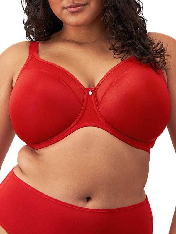 Elomi Smooth Underwired T-Shirt Bra in Sahara. Moulded with non-stretch tulle and narrow set back straps. Product is made of 40% Nylon/Polyamide, 24% Elastane, 36% Polyester and is hand-wash only.