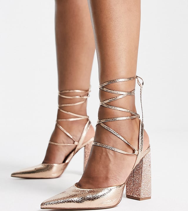 Rose gold shoes wide width on sale