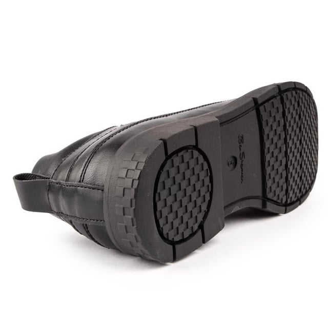 Back To School In Style - With The All-rounder Strum Leather Shoe From Ben Sherman. The Designer Staple Features A Black Leather Upper, A Moccasin-inspired Stitching Design, A Fit Lace-up Style With A Sturdy Profile, Cushioned Ankle Cuff And A Robust, Cleated Sole. These Black Shoes Are Ideal For School, Uni Or A Walk Around Town.