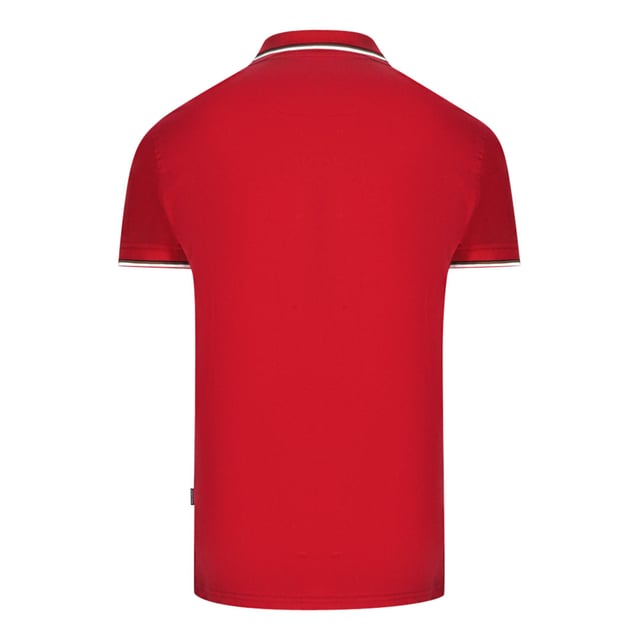 Aquascutum London getipt rood poloshirt. Aquascutum poloshirt met rode punt. Merklogo op de linkerborst, korte mouwen, Britse vlagbadge op de linkerschouder. Stretchpasvorm 96% katoen 4% elastaan. Normale pasvorm, valt normaal qua maat. Stijlcode: QMP051 52