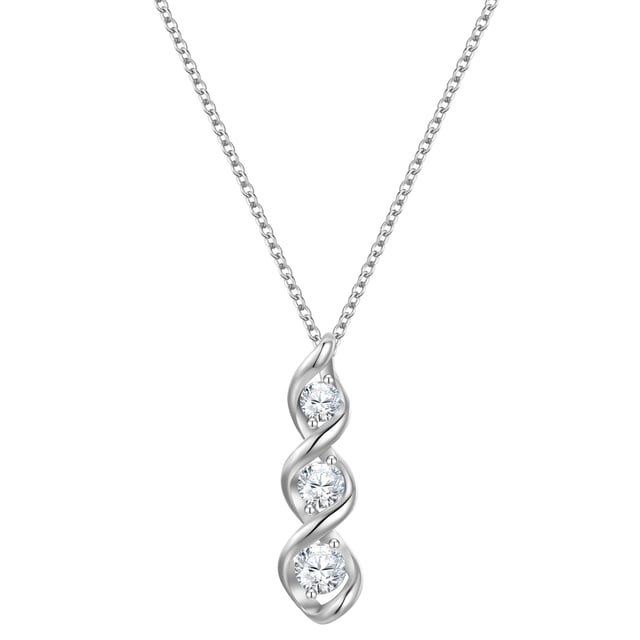 Do you like symbolic jewelry in glamorous designs? Then you will enjoy wearing this necklace from the Rafaela Donata label: The spiral stands for energy and movement - symbolized here by a fascinating pendant made of 925 sterling silver, decorated with three glittering zirconia crystals. A rhodium finish ensures reliable tarnish protection and a radiant silver shine. The necklace goes with many looks and can be worn in the office as well as in your free time. Practical: A lobster clasp makes it easy to put on and take off and the length of the chain can be adjusted thanks to the extension piece.