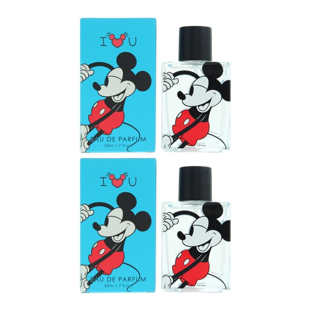 Disney Mickey Mouse I Love U Eau De Parfum 50ml Spray x 2