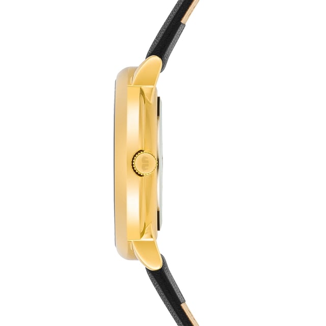 Trend meets tradition and glamor in perfect harmony with minimalism: This extraordinary women's watch of the Rhodenwald & Sons label combines the past and presence of clock design with style. The accessory skillfully stages the contrast between puristic strings, subtle arrow and an opulently structured dial, decorated with crystals. A scratch-resistant stainless steel case with IP finishing in yellow gold and screwed floor, a durable quartz plant and a soft real leather strap complete the luxurious equipment and make the clock a favorite piece.