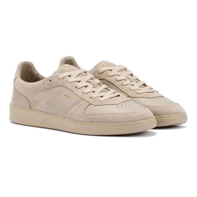 Step into elegance with these low top tennis inspired leather and suede sneakers. Excellently crafted, they showcase embossed branding on both the side and tongue. Experience ultimate comfort with a fully lined interior.