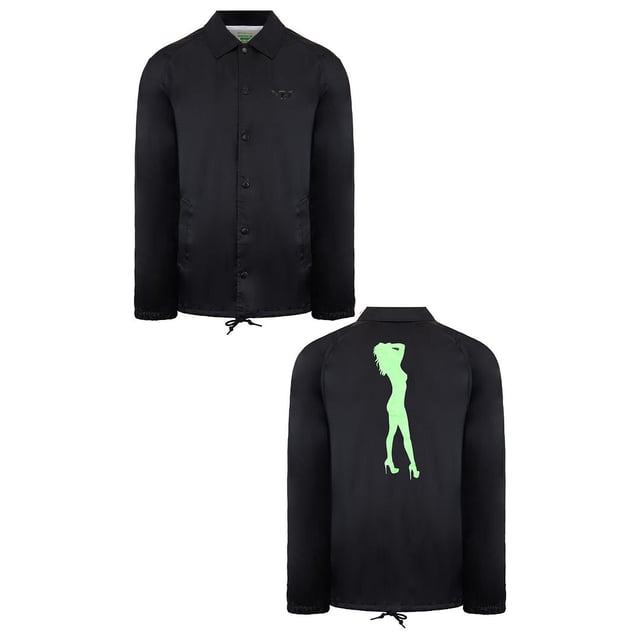 Supra x Heidi Klum Cochs Botón de manga larga Botón Up Black Mens Jacket 101900 008