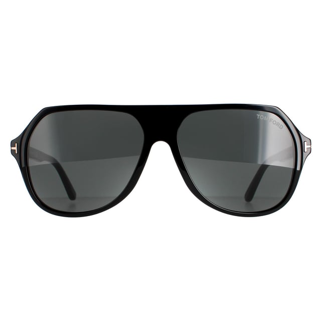 Tom Ford Aviator Mens Shiny Black Smoke FT0934-N Hayes Sunglasses are a contemporary aviator design featuring a flat top and made from lightweight acetate finished with the Tom Ford T logos on the temples.