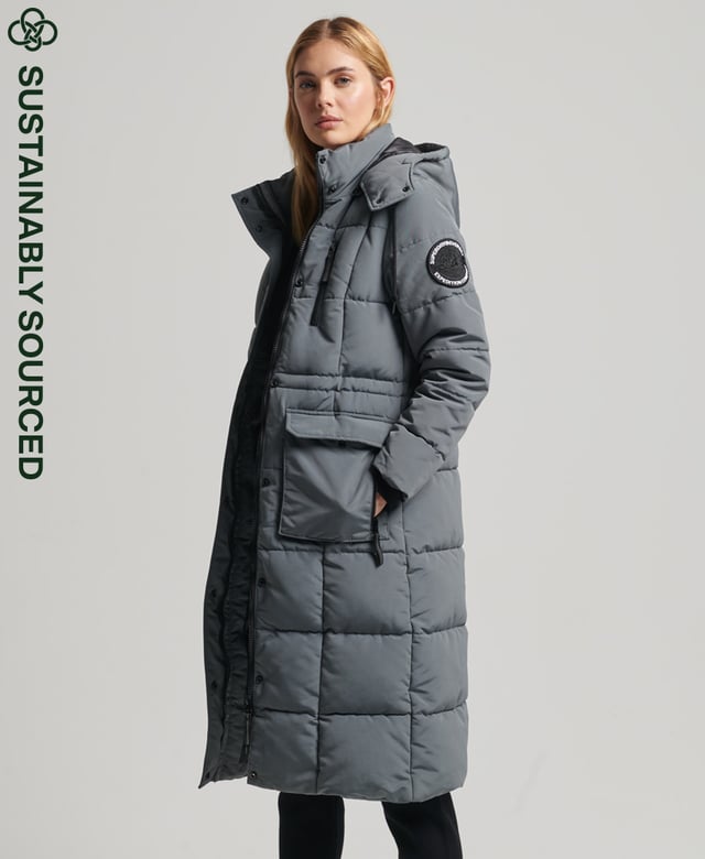 Superdry everest 2025 longline quilted coat
