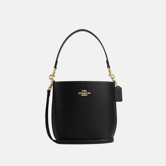 City Bucket Bag in Double Face Leather,  Length: 16.50 cm,  Width: 11.50 cm,  Height: 21.00 cm
