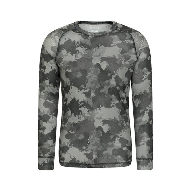100% Polyester. Fabric: Technical. Design: All-Over Print, Camouflage. Sleeve-Type: Long-Sleeved. Neckline: Round Neck. Fabric Technology: Breathable, High Warmth, Isotherm, Lightweight, Moisture Wicking, Quick Dry.