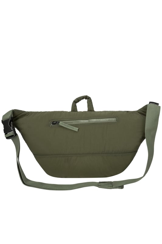 The perfect practial edition to any outfit. This unique triple-pocket design sling bag has enough internal and external space to carry all your every day essentials. Features: , Padded lightweight nylon, Water resistant, Zip top opening to main compartment, ARTSAC screen printed logo, Triple front zip pocket with loops, Internal zip pocket, External rear zip pocket, Top grab handle, 2 Mobile phone internal net pockets, Adjustable shoulder strap allowing backpack styling or bum bag styling Style Ref: 52014 KHAKI