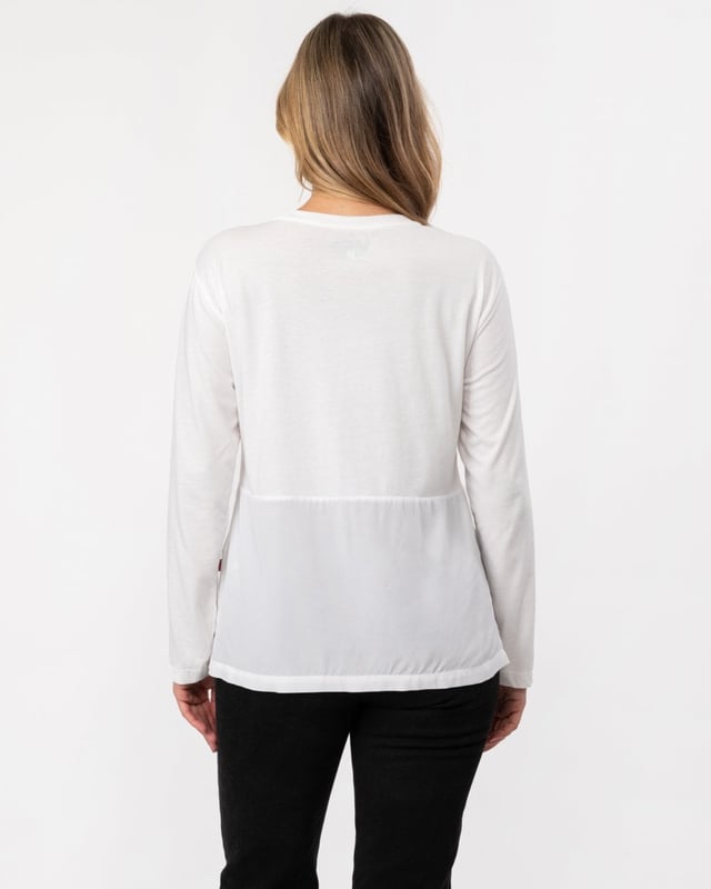 Long sleeved top with pocket. 
Shell 1: 50% Cotton, 50% PolyesterShell 2: 68% Cupro, 32% Modal