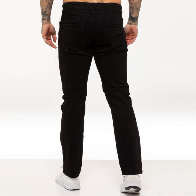 Kruze Mens Straight Leg Regular Fit Stretch Jeans With Two Front, Two Back and Single Coin Pocket. Comfortable Stretch Jeans Ideal for Casual and Work Wear.