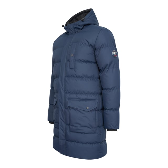 Abrigo de invierno con capucha Cappuccino Italia para hombre. La chaqueta está hecha de poliéster y tiene un corte regular. La chaqueta larga cuenta con una cremallera arriba y abajo.   Marca: Cappuccino ItaliaNombre del modelo: Chaqueta de invierno con capuchaCategoría: chaqueta para hombreMateriales: poliésterColor: azul