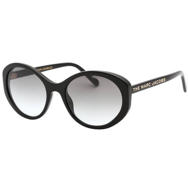 Marc Jacob 520 0807 90 Black Sunglasses. A touch of fun for your summer days, but nothing too out of the ordinary for a Marc Jacobs collectible. Marc Jacobs Sunglass perfect for the summer. Marc Jacobs Black 520 0807 90  Sunglasses, Lens Width = 56mm, Nose Bridge Width = 20mm, Arm Length = 140mm, Made In China. Sunglasses, Sunglasses Case, Cleaning Cloth and Care Instructions all Included, 100% Protection Against UVA and UVB Sunlight and Conform to British Standard EN 1836:2005. Marc Jacobs Black Sunglasses. MARC 520/S 0807 9O