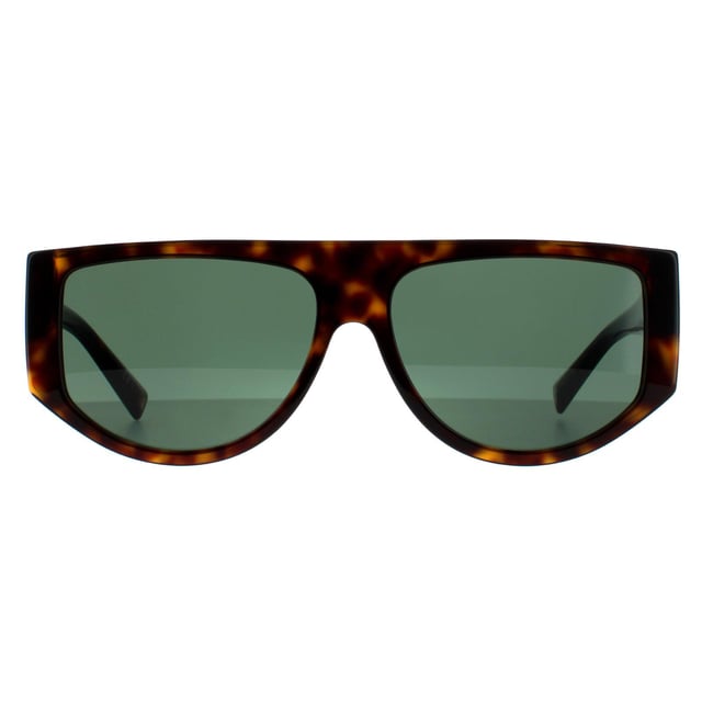 Las gafas Givenchy Rectangle para mujer en Havana Verde GV7156/S presentan un diseño rectangular contemporáneo, confeccionado en acetato grueso con la marca Givenchy a lo largo de las patillas.