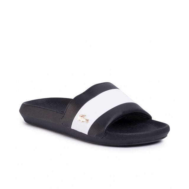 Lacoste Croco 120 3 Zwart Synthetisch Vrouwen Slider 39CFA0036 312 Lacoste Croco Slide 120 3 SlipOn Zwart Synthetisch Vrouwen Slippers 39CFA0036 312