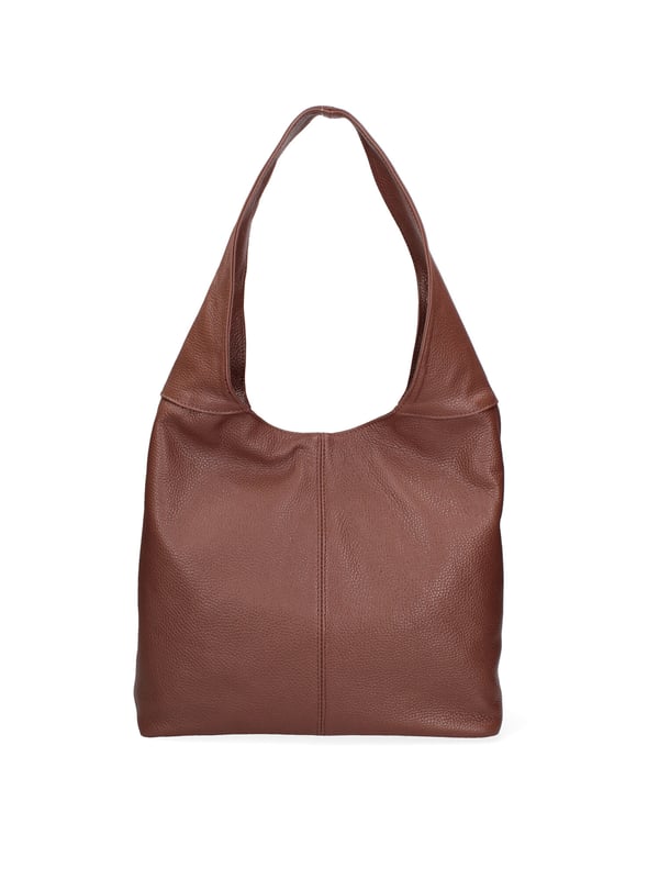 Bolso tipo cartera para mujer. El cierre es con cremallera. Los bolsillos internos son dos con cremallera y dos abiertos. Los bolsillos externos están ausentes. Falta la correa para el hombro. El mango es de piel. Hay dos compartimentos internos. El material exterior es piel auténtica tipo dólar. Internamente está forrado en tejido 70% algodón - 30% poliéster. Medidas: 39x55x13 cm. Hecho en Italia