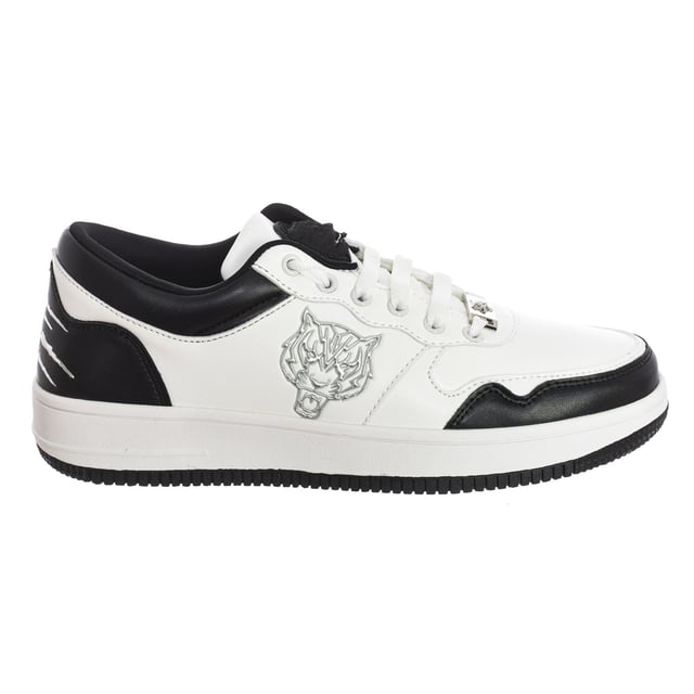 Plein Sport sports shoes.
 Mid-height sports shoes, ideal for everyday wear.
 Comfortable and breathable fabric.
 Claw print on the back.
 Badge on the tongue.
 Brand logo on one side.
 Adjustable with laces.
 Seams seen in tone.
 Composition: Exterior: Synthetic; Interior: Textile+leather; Sole: Synthetic
 Care:
Clean with a damp cloth.