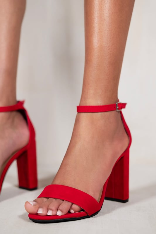 Cheap red block heels top