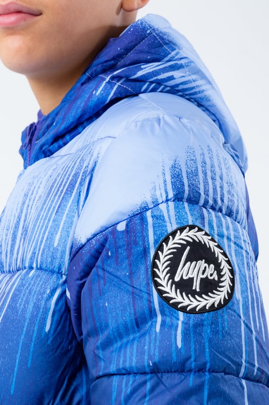 Hype Blue Drips Kids Puffer Jacket