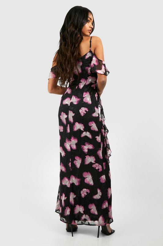 sachin and babi light blue dress One Shoulder Chiffon Maxi Dress