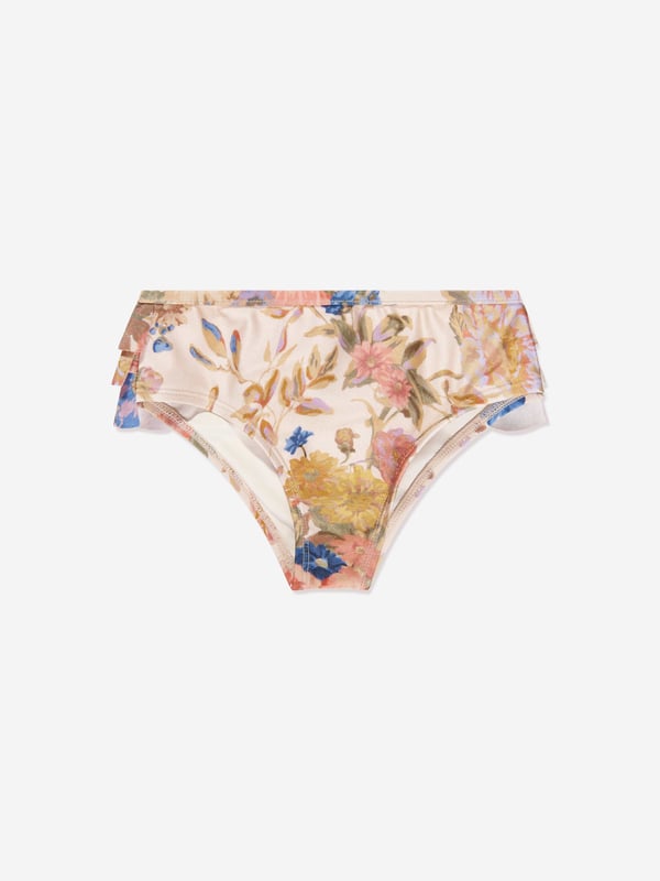 Presenting the stunning Girls August Frill Bikini Bottoms in Multicolour by Zimmermann, a lavish addition to your girl's holiday wardrobe! Key features include: Vibrant Multicolour Design: The eclectic and trendy print adds a vibrant aura, transforming it into a statement piece for those sunny beach days. Supreme Comfort: Crafted from top-tier materials, this swimsuit promotes utmost comfort, ensuring your little one enjoys her day in the sun! Stylish Wardrobe Update: Revive your kid's wardrobe with Zimmermann's Frill Bikini Bottoms. Get this holiday staple now and let your girl bask in luxury and style!