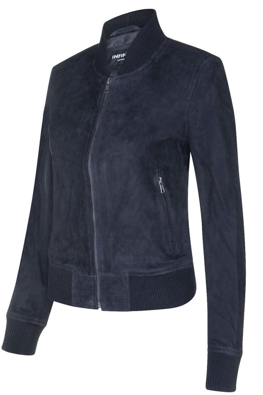 Introducing our Women's Goat Suede Leather MA-1 Varsity Jacket, a perfect blend of sporty and sophisticated style. Crafted from soft and supple goat suede, this jacket offers a luxurious and velvety texture that sets it apart. Here's what makes it a standout piece in your wardrobe:  
Supple Goat Suede Leather: The soft and supple goat suede leather construction provides a luxurious and comfortable feel, making it an excellent choice for both style and comfort. 
Functional Waist Pockets: Two exterior waist pockets offer convenient storage options for your essentials, combining functionality with fashion. 
Rib-Knit Details: The rib-knit collar, cuff, and hem give the jacket a classic varsity jacket look while ensuring added comfort and a snug fit. 
Trendy Color Options: Available in two trendy colors, this jacket allows for versatile styling options, making it suitable for various outfits and occasions. 
Durable YKK Zips: The YKK zips used in the jacket ensure durability and smooth functionality, adding to the overall quality and longevity of the garment.  The Women's Goat Suede Leather MA-1 Varsity Jacket effortlessly combines style, comfort, and timeless appeal, making it a statement piece that complements your unique fashion sense and adds a touch of luxury to your collection.