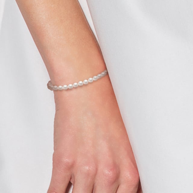 Armband - Yellow Gold 750 duizendste - water gekweekte parels nieuwe ronde 4-5 mm - NATURAL WHITE - Sluiting voorjaar ring - Lengte 18 cm - Wordt geleverd in een koffer met een certificaat van echtheid en een internationale garantie - Al onze juwelen zijn gemaakt in Frankrijk.