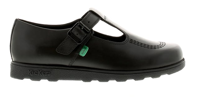 Kickers Womens Shoes Work School Fragma T Buckle Leather Black. Leather Upper. Textile Lining. Tpr Sole. Footwear Formal.