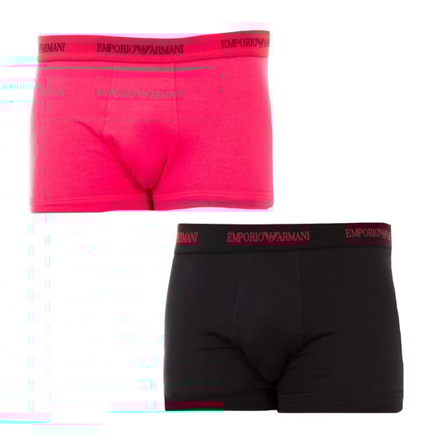 Pack-2 Retro Boxers Emporio Armani.
 Made of elastic cotton.
 Matching elastic rubber waistband, with the brand's name and logo embroidered consecutively in contrast.
 Comfortable and breathable fabric.
 Anatomical front, with the ability to hold without squeezing.
 Seams seen in tone.
 Composition: 95% Cotton, 5% Elastane
 Care:
-Wash at max temperature. 40ºC.
 -Do not use bleach.
 -Supports dry cleaning.
 -Allows you to use a dryer.
 -Iron at max temperature. 130ºC.