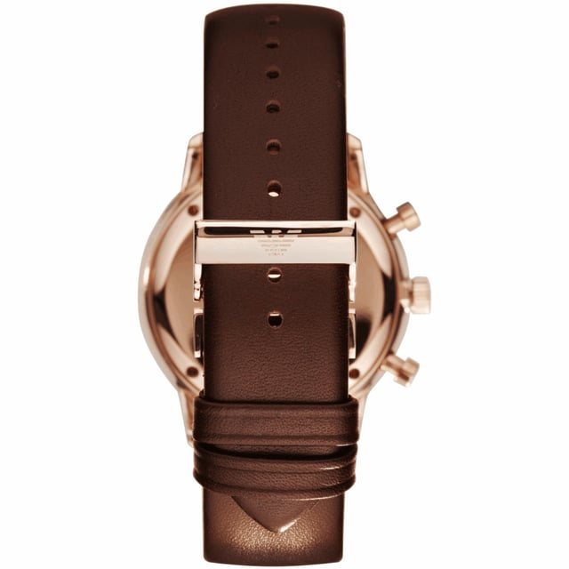 Emporio Armani AR0387 - Herrenuhr Quarz aus Edelstahl• Material: Edelstahl• Glas: Mineral• Armband: Leder• Farbe: Gold• Wasserbeständigkeit: 50 m (5 ATM)• Gehäusegröße: 42 mm