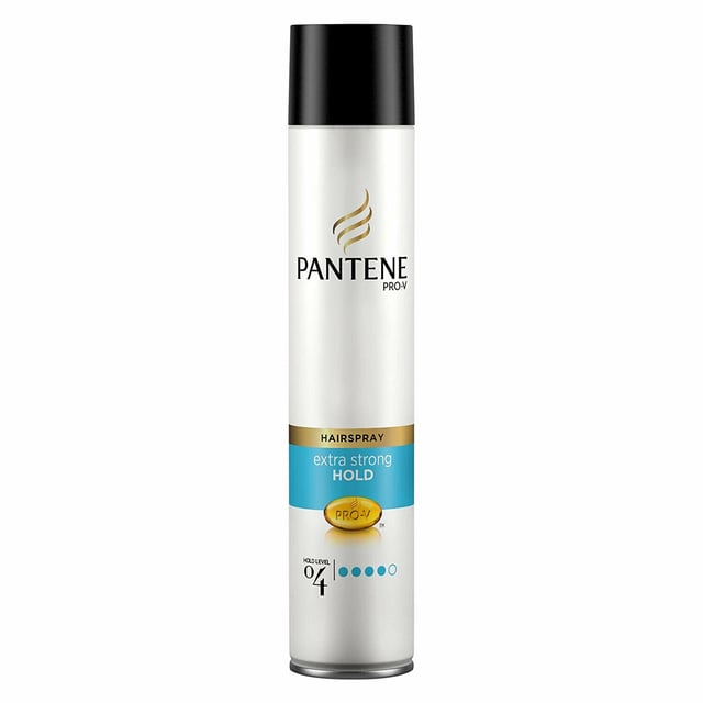Pantene Pro-V Extra Strong Hold hairspray, with an extra boost of polymers and an extra-strong hold level 4, gives shine to your hair and keeps your style looking great all day long, even in high humidity.