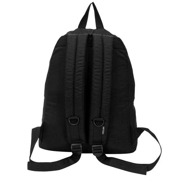Our largest backpack made in our Contore nylon fabric. This lightweight backpack has plenty of internal space as well as a unique triple-pocket design and internal laptop sleeve (fits 15 inch laptop / Apple MacBook Pro 16 inch) for you to organise all your essentials. It's stylish design is discreet and adaptable enough to style with any outfit. The perfect bag for your every day commute or casual day-trip. Features: , Water Resistant Contore nylon fabric, 15 inch padded laptop sleeve - Fits Apple MacBook Pro 16 inch, Zip top opening to main compartment, Triple front zip pocket with webbing loops, Internal zip pocket for smaller valuables, 2 Internal mobile phone slip pockets - fits normal and plus size smart phones, 3 Internal pen slip pockets, Ergonomic contoured back panel, Adjustable padded backpack straps, Top grab handle, Large model Style Ref: 52000 BLACK