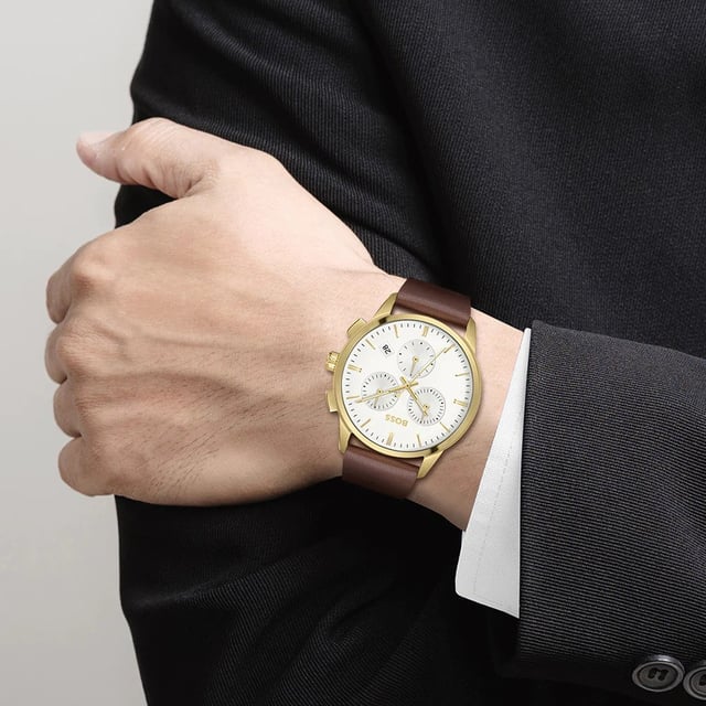 Hugo Boss Dapper Braun Herren Armbanduhr 1513926