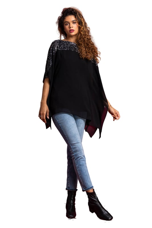 Chiffon overlay tops hotsell