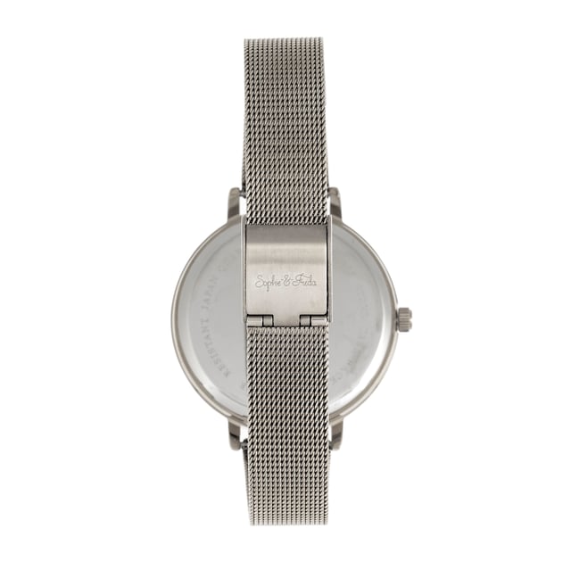 Polished Alloy Case; Precision Japanese Quartz Movement; Non-Glare Scratch-Resistant Mineral Crystal; Unique 3D Floral DialÂ ; Logo Engraved Stainless Steel Caseback; 316L Surgical-Quality Stainless Steel Mesh Bracelet; Logo-Engraved Stainless Steel Clasp; 36mm Case Diameter; 3ATM Water Resistance;