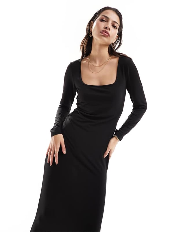 Dresses by Vila Low effort, high reward Plain design Square neck Long sleeves Regular fitSold By: Asos
