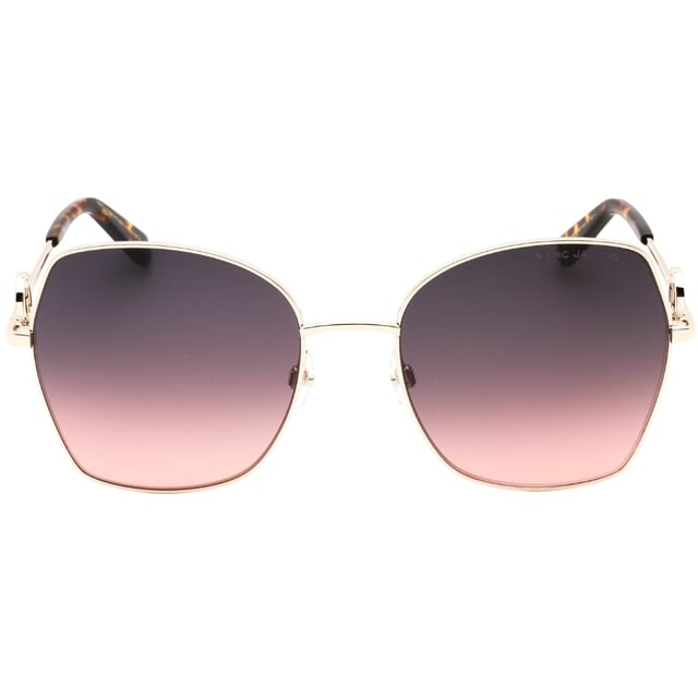 Marc Jacobs Gold Sunglasses, Lens Width = 57mm, Nose Bridge Width = 19mm, Arm Length = 140mm, Sunglasses, Sunglasses Case, Cleaning Cloth and Care Instructions all Included, 100% Protection Against UVA &amp; UVB Sunlight and Conform to British Standard EN 1836:2005, Gold Sunglasses