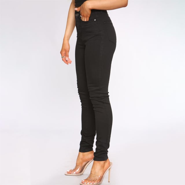 Enzo Womens Skinny Stretch Jeans, Slim Fitted Jeans With Faded Detail to Leg, Featuring 2 Front Pockets, 2 Back Pockets and 1 Coin Pocket, Zip Fly Fastening, 98% Cotton, 2% Elastane, Ideal for casual wear