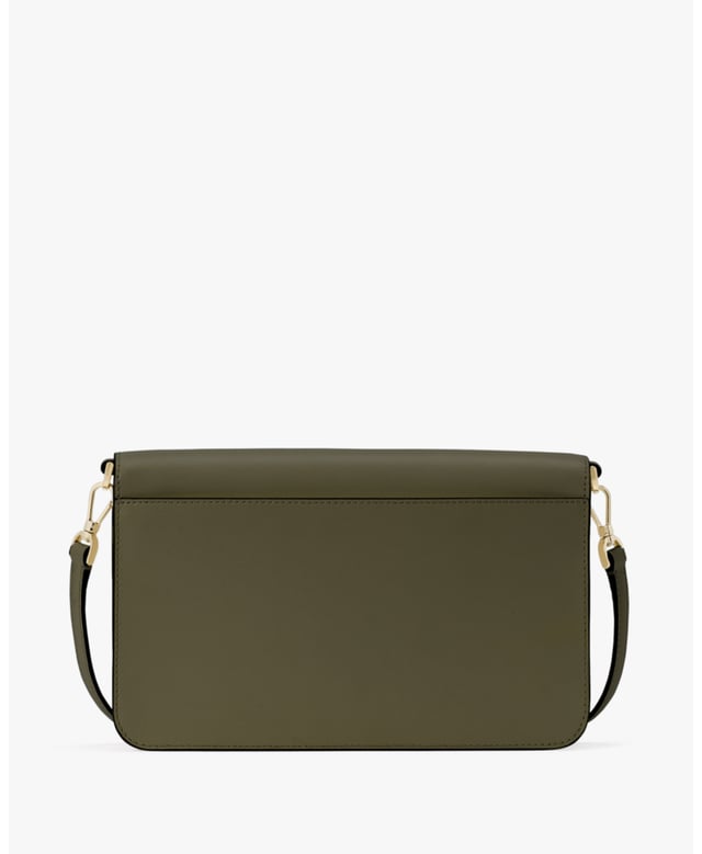 Madison Saffiano Leather Willow Flap Convertible Crossbody, Metal Pinmount With Spade Logo, Back Zip Pocket, Back Zip Pocket,  Length: 5.50 Cm,  Width: 15.50 Cm,  Height: 25.00 Cm